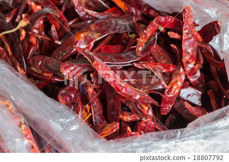 Dried red chilli for sale at market,Thailand Dried red chilli for sale at market,Thailand 18807792