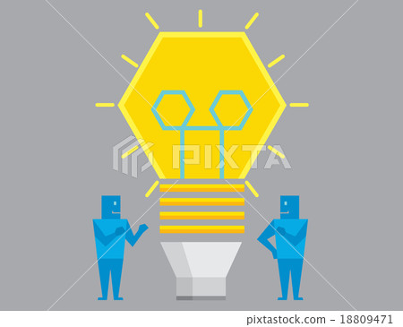 Two Businessman get idea 18809471