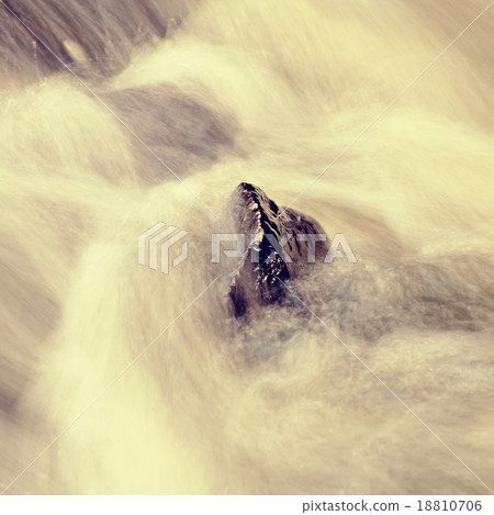 Slippery boulders in mountain stream. 18810706