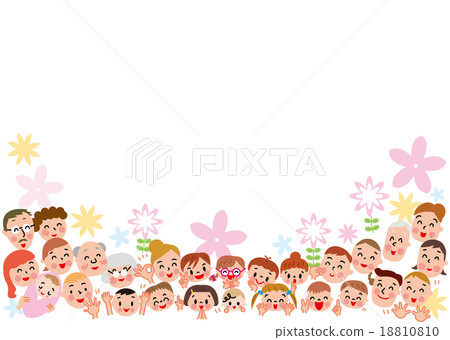 People A lot of people old and young children and adults elderly flower smile 18810810