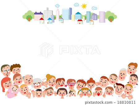 People A lot of people old and young and old... - Stock Illustration ...