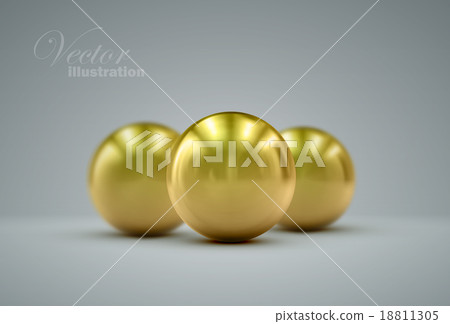 3D golden spheres 3D golden spheres 18811305