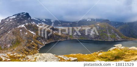 View to mountains near Reine, Lofoten, Norway View to mountains near Reine, Lofoten, Norway 18811529
