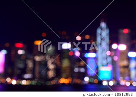 Hong Kong's night view blur 18812998