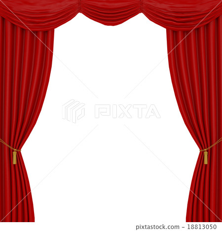 red curtains on a white background red curtains on a white background 18813050