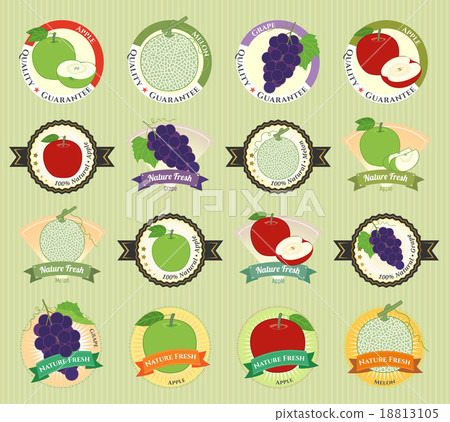 Set of fresh fruit premium quality tag 18813105
