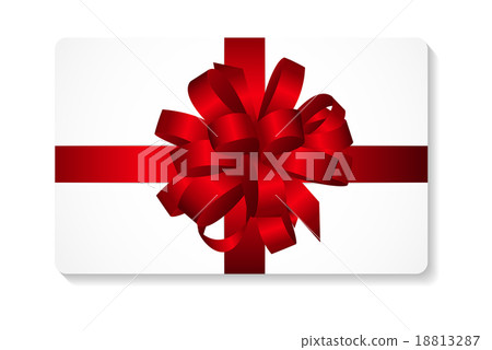 Gift Card with Red Bow and Ribbon Vector Gift Card with Red Bow and Ribbon Vector 18813287