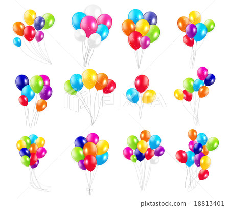Set of Colored Balloons, Vector Illustration. Set of Colored Balloons, Vector Illustration. 18813401