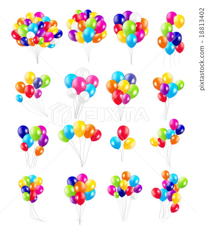 Set of Colored Balloons, Vector Illustration. Set of Colored Balloons, Vector Illustration. 18813402