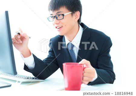 Businessman analyzing investment charts. Accounting Businessman analyzing investment charts. Accounting 18816948