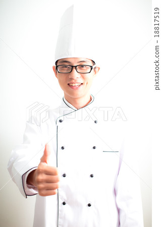 Happy chef with thumbs up Happy chef with thumbs up 18817519