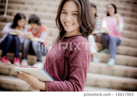 group of happy teen high school students outdoors group of happy teen high school students outdoors 18817865