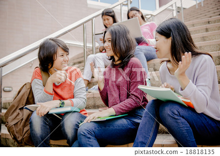 group of happy teen high school students outdoors group of happy teen high school students outdoors 18818135