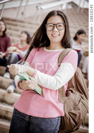 group of happy teen high school students outdoors group of happy teen high school students outdoors 18818145