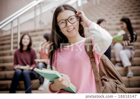 group of happy teen high school students outdoors group of happy teen high school students outdoors 18818147