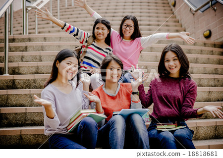 group of happy teen high school students outdoors group of happy teen high school students outdoors 18818681