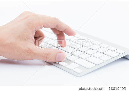 Man hand typing on keyboard Man hand typing on keyboard 18819405