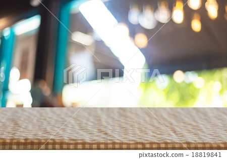 Checkered table cloth on empty table for Your photomontage or pr Checkered table cloth on empty table for Your photomontage or pr 18819841