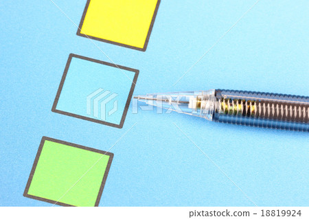 Mechanical pencil point to blue Checkbox. 18819924