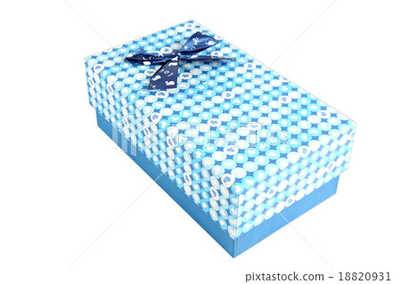 Blue gift box with a lid isolated. 18820931