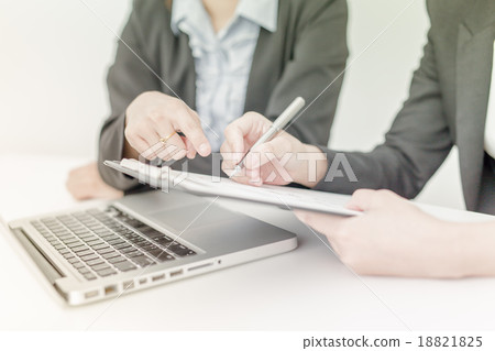 Business people discussing the charts and graphs showing the res Business people discussing the charts and graphs showing the res 18821825