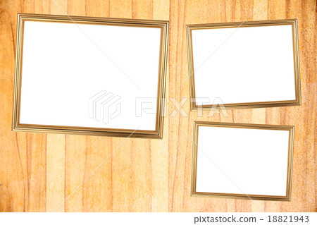 Three Gold frame on Through burnish the wood planks to polished 18821943