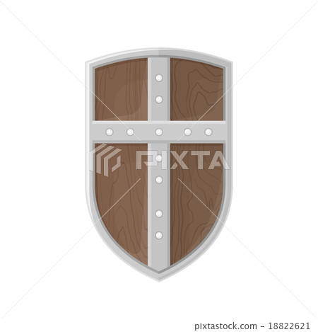 flat style medieval shield with cross illustration - Stock Illustration ...