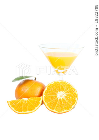 Mandarin oranges and glass isolated. Mandarin oranges and glass isolated. 18822789