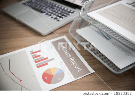 Showing business and financial report. Accounting 18823392