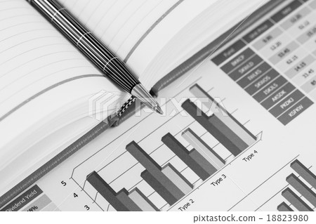 Showing business and financial report. Accounting 18823980