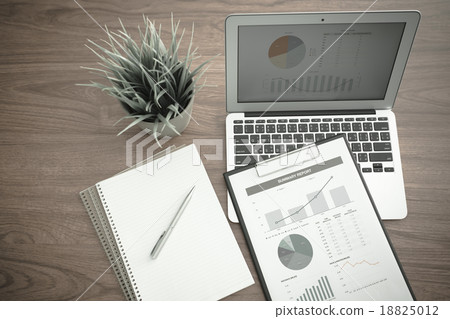 Showing business and financial report. Accounting 18825012