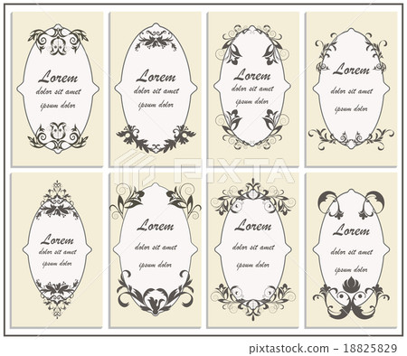 Set floral ornament frame Set floral ornament frame 18825829