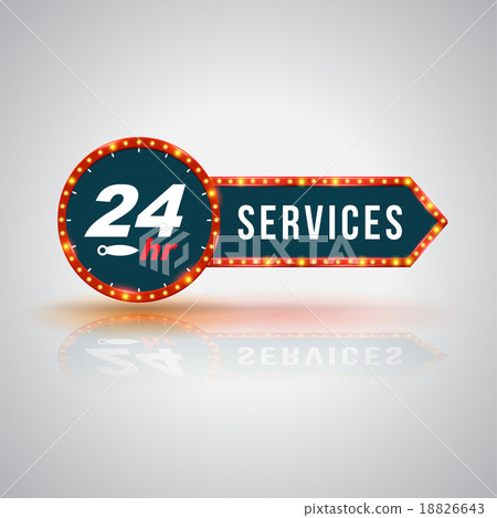 Arrow signboard 24hr Service Icon 18826643