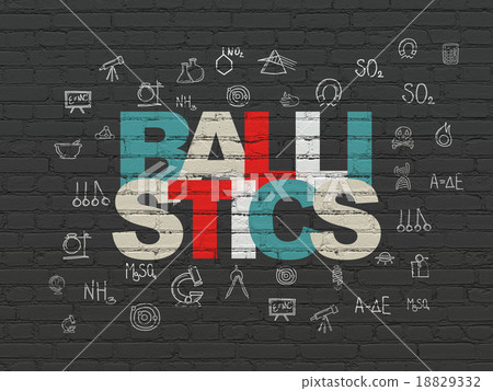 Science concept: Ballistics on wall background 18829332