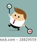 Businessman Holding Right and Wrong Sign  18829559