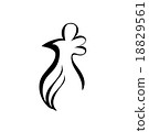 Vector of line drawing of a chicken on white 18829561