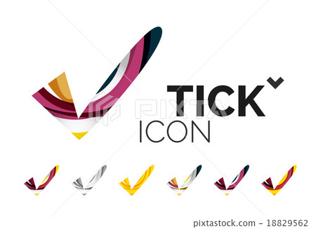 Set of abstract OK and tick icons, business Set of abstract OK and tick icons, business 18829562