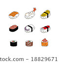 Vector set of mix sushi icon 18829671