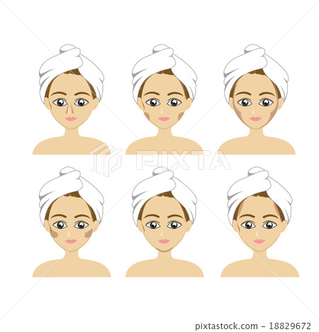 Girl with contour and highlight make up cosmetic 18829672