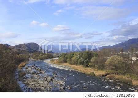 Tone River flowing around Numata Tone River flowing around Numata 18829880