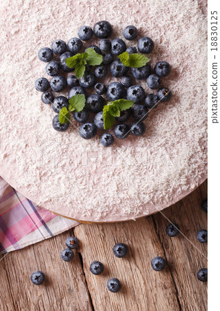 blueberry cheesecake with coconut close-up blueberry cheesecake with coconut close-up 18830125