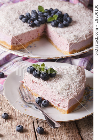blueberry cheesecake with fresh berries closeup blueberry cheesecake with fresh berries closeup 18830130