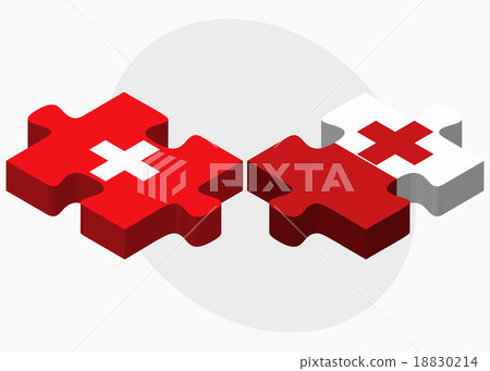 Switzerland and Tonga Flags 18830214