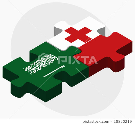 Saudi Arabia and Tonga Flags 18830219
