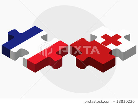 France and Tonga Flags 18830226