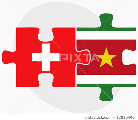 Switzerland and Suriname Flags 18830446