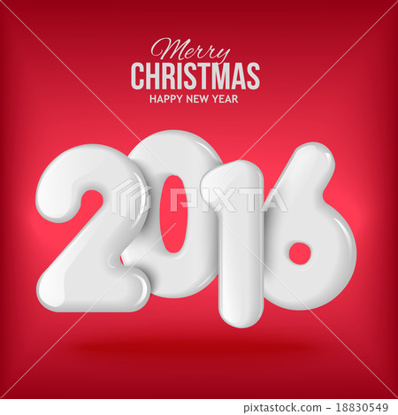 Happy new 2016 year. Voluminous white figures Happy new 2016 year. Voluminous white figures 18830549