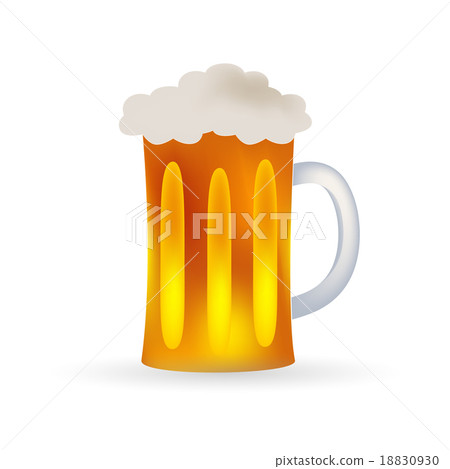 full glass of beer alcohol drink eps10 18830930