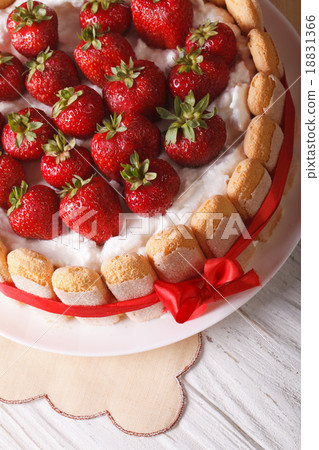 Beautiful dessert strawberry charlotte close-up Beautiful dessert strawberry charlotte close-up 18831366