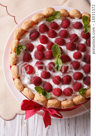 raspberry cake with mascarpone and Savoiardi raspberry cake with mascarpone and Savoiardi 18831372
